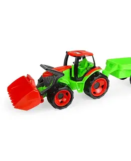 Lena Traktor se lžící Giga Trucks s vlekem plast 62cm v krabici 72x40x28cm 02136