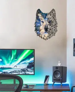 Dekorativní kovový doplněk na zeď Metal Wolf Wall Art - APT721