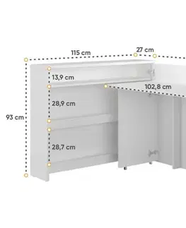 Dig-net nábytek Posuvný stůl Lenart WORK CONCEPT CW-01P | pravá Barva: Šedá