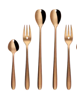Dárková sada se srdcem 6 ks růžové zlato — Love Cutlery - 116445