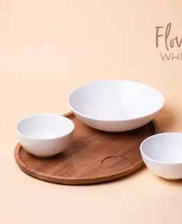 Set Flowl – Misky Gaya Atelier bílé + Podnos Triangle Agát - 453114