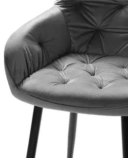 Jídelní židle BUTTON LOUNGE šedá, 2 ks