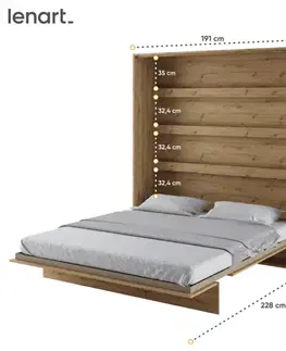 Dig-net nábytek Sklápěcí postel Lenart BED CONCEPT BC-13 dub artisan | 180 x 200 cm