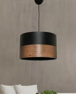 Závěsný lustr TM122 černá, hnědá