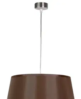 Hnědá závěsná lampa s tkaným stínidlem se vzorem 60W E27 Kašmír