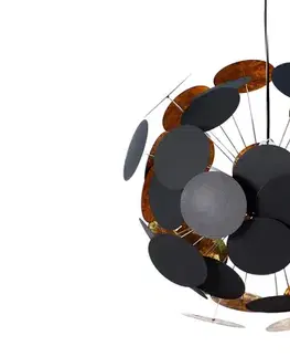 Estila Designová elegantní závěsná lampa Infinity černo-zlatá