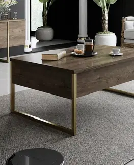 Konferenční stolek Luxe Walnut and Gold