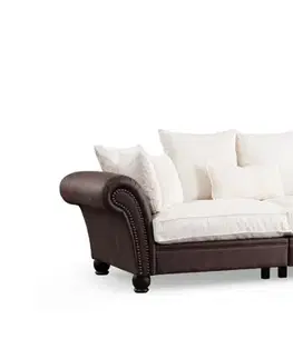Trojmístná pohovka Lawrence Lounge - Brown, White