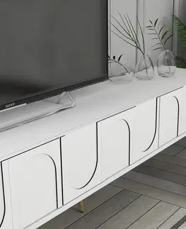 TV stolek Lyon 43 - White, Gold