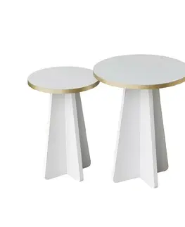Sada konferenčních stolků Mushroom Gold and White, 2 ks