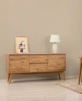 Set s rozkládacím stolem, židlemi a konzolou (5 kusů) Vina 02 1005 - Atlantic Pine, Cream