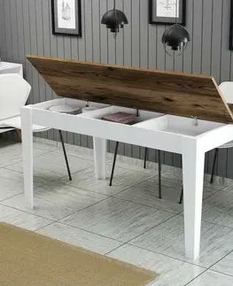 Jídelní stůl Milan White and Walnut