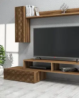 TV stěna / Sestava pod TV Planet - Walnut, Walnut