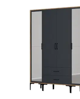 Šatní skříň Kumsal RTR - Walnut, Anthracite