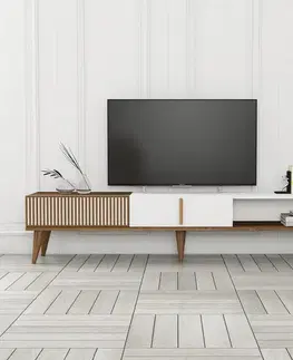 TV stolek Milan Alt - Walnut, White