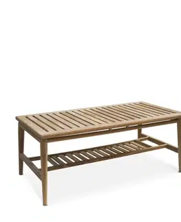 Estila Designový zahradní konferenční stolek Jardin z teakového dřeva 120 cm