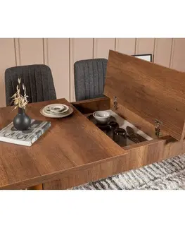Jídelní set s rozkládacím stolem a židlemi (5 kusů) Vina 1053 - 4 - Anthracite, Walnut