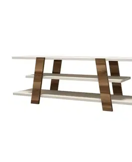 TV stolek Flower - Walnut, Cream