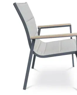 Autronic Zahradní židle, hliník, textil, béžová, AZC-S1110 BK