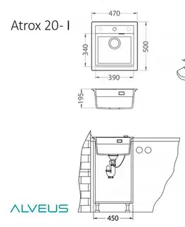 Alveus Granitový dřez ATROX 20 Barva: Černá