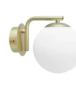 AMADEO mosazná nástěnná lampa 1x40W E14 bílé stínidlo