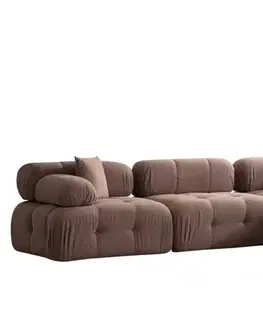 Rohová sedací souprava Doblo 3 Seater with Pouffe ( L1-O1-1R-Pouffe) - Cappuccino