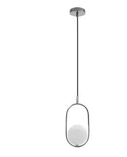 Závěsná lampa Cordel chrom 1x20W G9 s bílým stínidlem