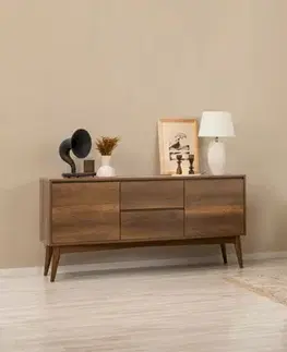 Set s rozkládacím stolem, židlemi a konzolou (5 kusů) Vina 02 1005 - Walnut, Cream