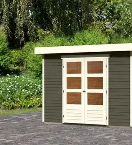 Dřevěný zahradní domek ASKOLA 6 s přístavkem 240 Lanitplast