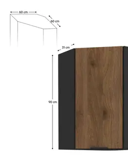 Horní rohová skříňka MENZO 60x60 GN-90 1F Tempo Kondela