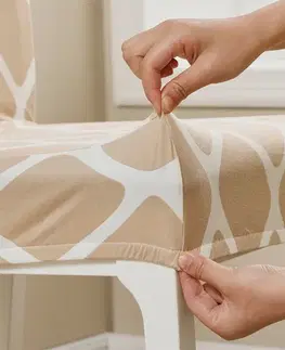 4Home Napínací potah na židli Sand 45 - 50 cm, sada 2 ks