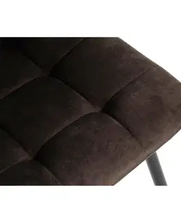 Jídelní židle SOFFIA hnědý samet, 4 ks