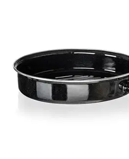Banquet 2dílný oválný smaltovaný pekáč CULINARIA Black, 38 cm