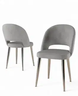 Sada židlí (6 kusů) Pane - Grey, Chrome