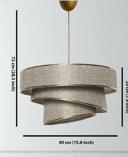Závěsný lustr Couper - Beige, Gold