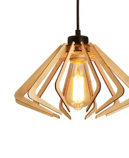 Závěsná lampa Eco 6 1x40 E27 dřevěné stínidlo