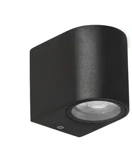 Zahradní lampa Lobelia, zaoblená fasáda, 9,4x8cm, černá, 1x35W, GU10, IP44