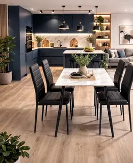 Jídelní židle CORIA DINING, hnědá eko kůže, 6 ks