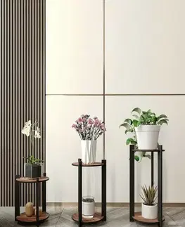 Stojan na květiny Flower Desk Round - Walnut