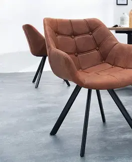 Estila Designová retro židle Dutch Courturier antická hnědá
