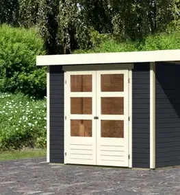 Dřevěný zahradní domek ASKOLA 3 s přístavkem 280 Lanitplast