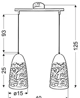 Stropní závěsná lampa 2xE27 bílá SABRIN