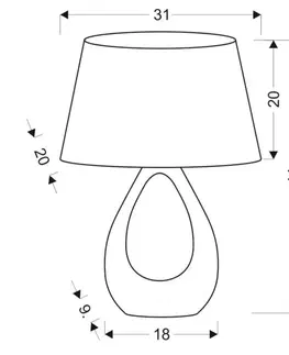 Béžovobílá keramická studijní lampa Romano