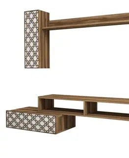 TV stěna / Sestava pod TV Planet - Walnut, White