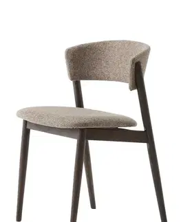 Estila Jídelní židle Malia, taupe, tmavý dub