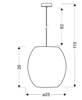 Oranžová závěsná lampa s krystaly Selma