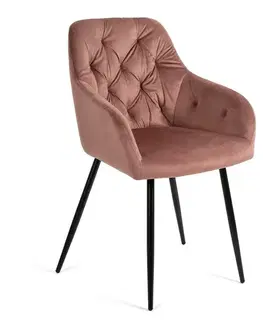 Jídelní židle BOUDOIR pudrově růžová, 2 ks