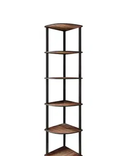 Knihovna Bookcase 6 Corner - Walnut