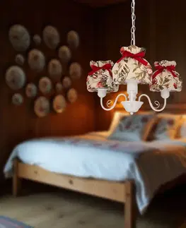 Závěsná lampa ROZANO bílá 3x40W E27 květinové stínidlo