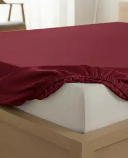Kvalitex Saténové prostěradlo s gumou vínová, 120 x 200 cm